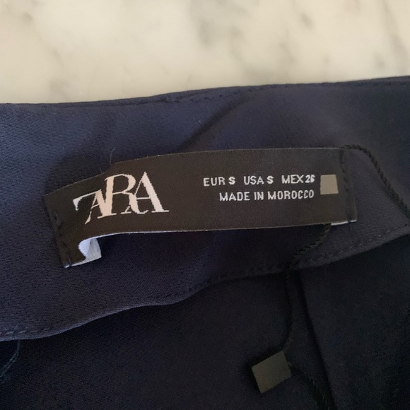 NWT Zara navy skirt with sparkle buttons and asymmetrical front size S - Picture 9 of 13